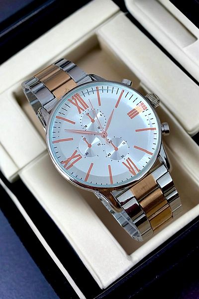 Güncel Vitrin Premium Infinity Rose/Silver Ipc Plated Men's Wrist Watch