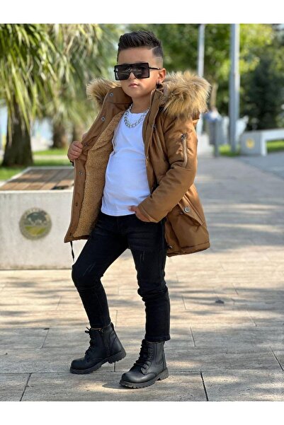 modavals ERKEK ÇOCUK GARSON BEDEN İTHAL TAK ÇIKAR KÜRKLÜ CEPLİ FERMUARLI DÜĞMELİ BONDİT KUMAŞ KIŞLIK