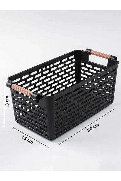 safestore 4 Pieces - Multi-Purpose Organizer Basket with Plastic Holder - Inner Cabinet & Drawer Organizer Basket Black