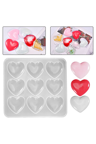 Getshopmini الايبوكسي متعددة منحني القلب المغناطيس المفاتيح العفن سيليكون