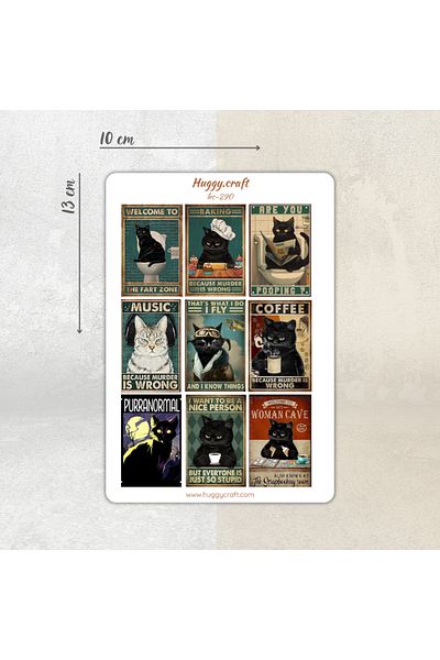 Huggy Craft Σημειωματάριο φορητού υπολογιστή και tablet με θέμα το Cat Humor - Σετ αυτοκόλλητων1