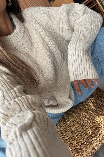 Jose Clothing Women's Crew Neck Wool Look Knitwear Sweater