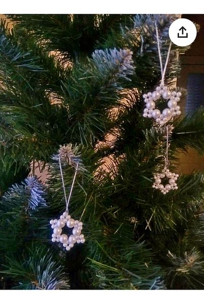 SmY Bag Special Design Christmas New Year Christmas Snowflake 3 Pieces Christmas Tree Ornament with Handmade Pearls