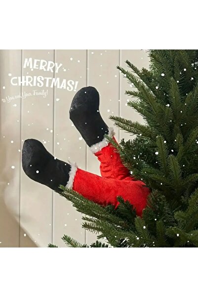 Elioure Hareket Eden Noel Baba Ayakları Pilli Ağaca Monte Treeside Kickers Santa 40 Cm Yılbaşı Ağacı Süsleme