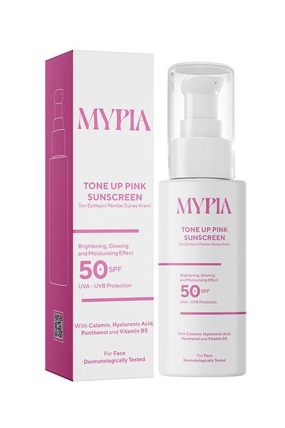 Mypia Cosmetics Anti-Blemish Tone Equalizer Spf 50+ Glutathione & Hyaluronic Acid Effect Pink Sunscreen 50ml