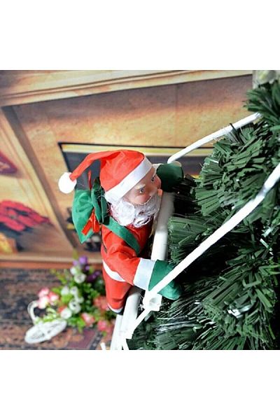 Elioure 58 cm Climbing a Ladder Christmas Dad Large Size Christmas Pine Tree Ornaments Christmas Ornament Vitrin Ornaments