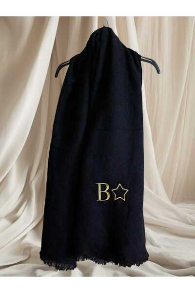 Stella Kişiye özel isim veya harf nakışlı hediyelik Kışlık Yün Şal