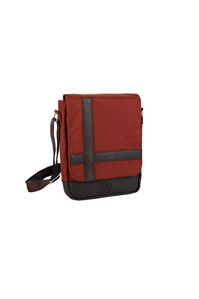 Has BAG UNISEX Kanvas Postacı Çantası Askılı Çanta Omuz Çanta Kiremit Kırmızısı