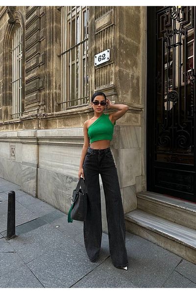 Diviny Wide Leg Black Jeans