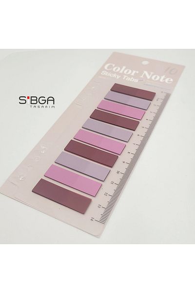sibga tasarım Transparent Colored Post-It Note Paper - 200 Sheets Bookmark Sticker