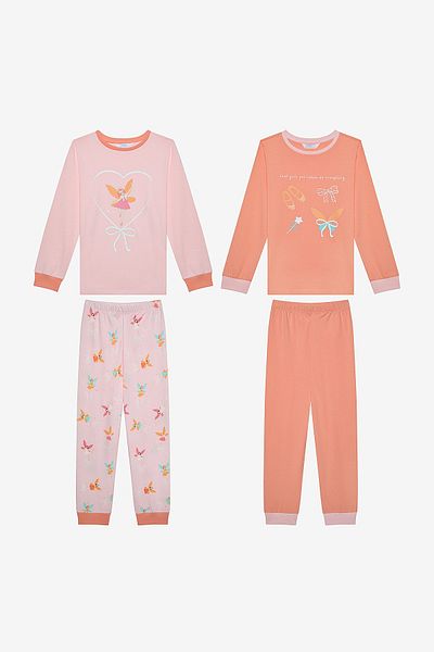 Penti 2-teiliges, mehrfarbiges Pyjama-Set „Put On Ribbon“ für Mädchen