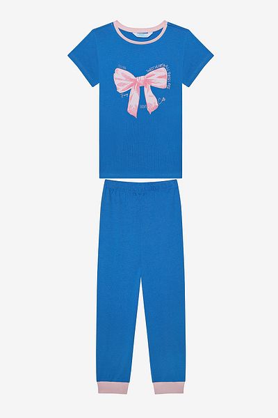 Penti Zweiteiliges mehrfarbiges Pyjama-Set mit Schleife und Rose für Mädchen