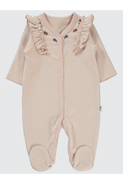 Civil Baby 1-6 Months Baby Girl Romper - Booties and Powder Color