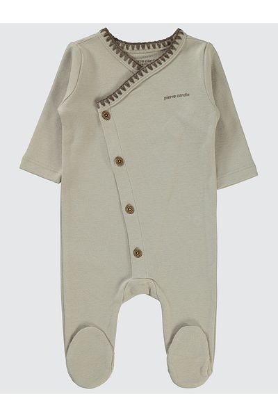 Pierre Cardin Beige Baby Rompers - 3-6 Months with Booties