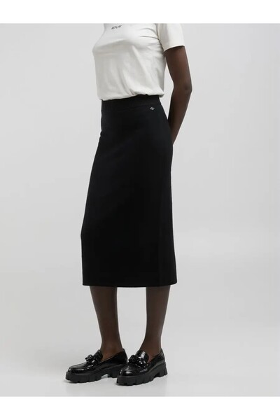 Replay Kadın Siyah Yün ve Kaşmir Karışımlı Uzun Etek