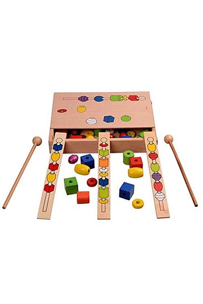Circle Toys صندوق الخرز الفكري الخشبي