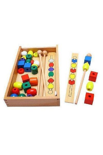 Circle Toys صندوق الخرز الفكري الخشبي