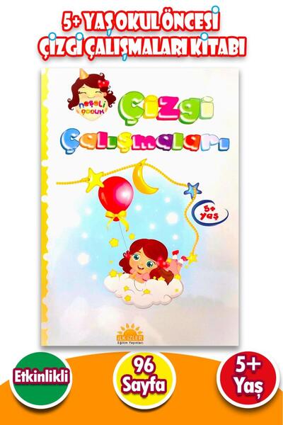 Harika Çocuk Yayınları 5 + Yaş Okul Öncesi Eğitici Etkinlikli Çizgi Çalışmaları Kitabı İlkizler - 96 Sayfa