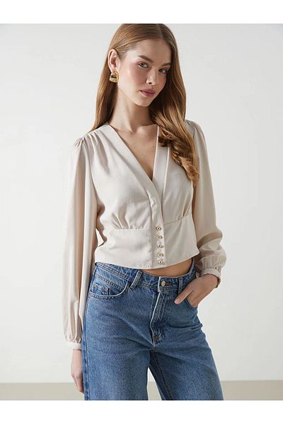 LC Waikiki Γυναικεία μπλούζα LCW Vision V-Neck