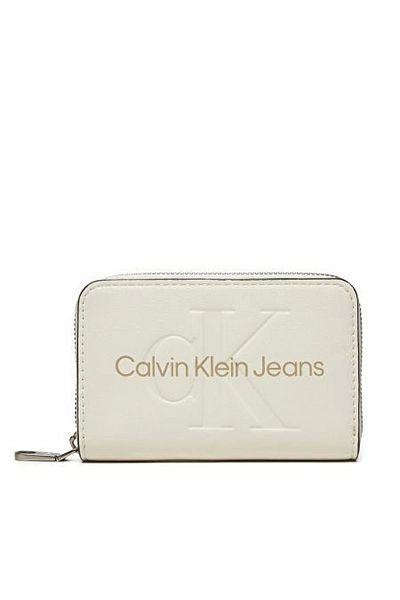 Calvin Klein محفظة نسائية منقوشة بشعار إكرو مع حجرة داخلية