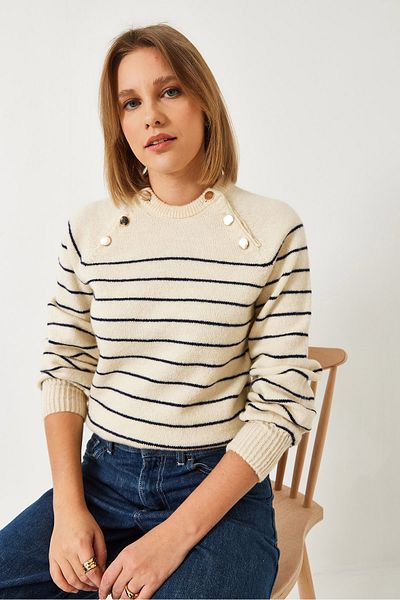 Bianco Lucci Women's Buttoned Knitwear Sweater 20247582