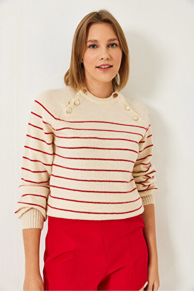 Bianco Lucci Women's Buttoned Knitwear Sweater 20247582