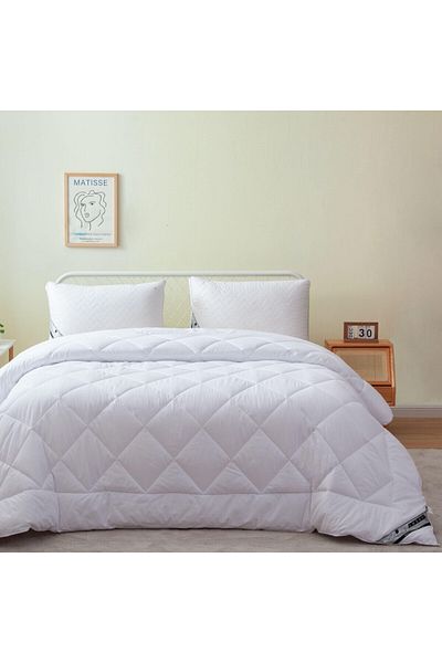 Donetella Quilted Cotton Duvet Insert - 260x240 Cms - Down Alternative - King Size, 350 GSM filling