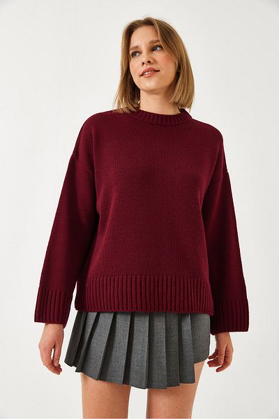 Bianco Lucci Pulover de damă cu gât crew tricot 20247559