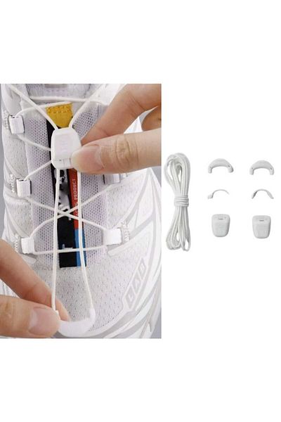 AiryFooT Outdoor, Sports Shoelaces, Smart Laces 120 cm 1 Pair (White)