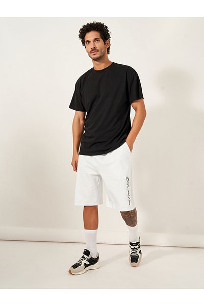 Styli Slogan Embroidery Oversized Shorts