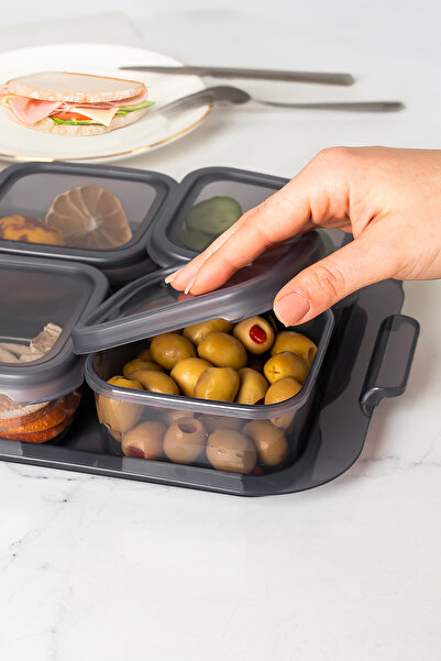 Porsima Breakfast Storage Set with 6 Trays and Silicone Lid