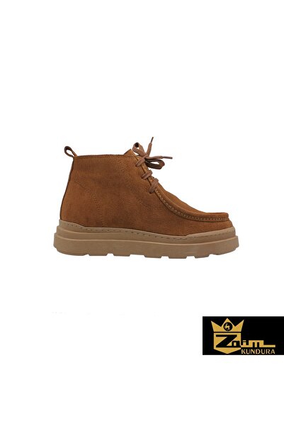Zaim Kundura Kadın Taba Hakiki Süet Bot 505320061-1