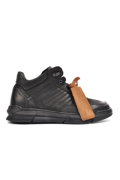 Pierre Cardin Μαύρα ανδρικά μποτάκια Nubuck