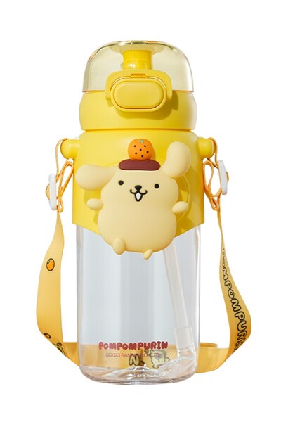 Miniso Sanrio Lisanslı Pipetli Kapaklı Suluk (600ml) - Pompompurin
