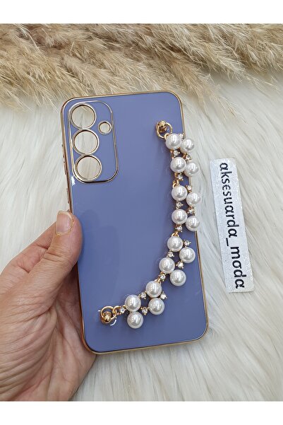 Aksesuarda Moda حافظة مقطوعة بالليزر متوافقة مع هاتف Samsung Galaxy A55 مع لؤلؤة