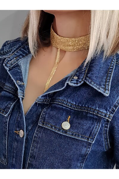 Eva Takı Store 15 Rows Chain Woven Dangle Body Collar Choker Gold Handmade Necklace