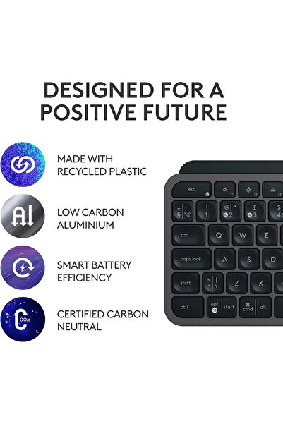 logitech مجموعة لوحة المفاتيح والماوس اللاسلكية MX Keys S Performance