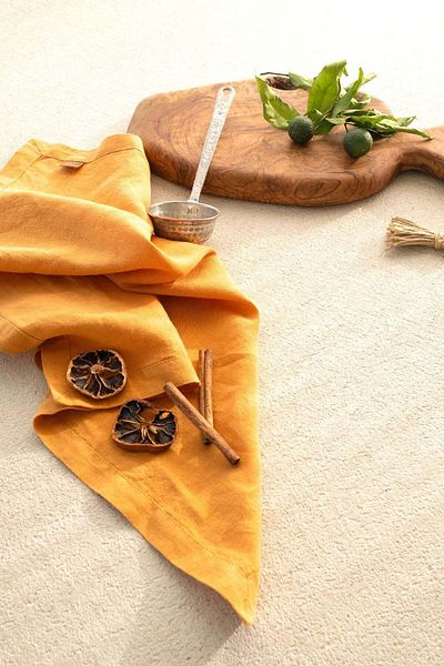 Barine Mustard Linen Napkin - Set of 2 45X45