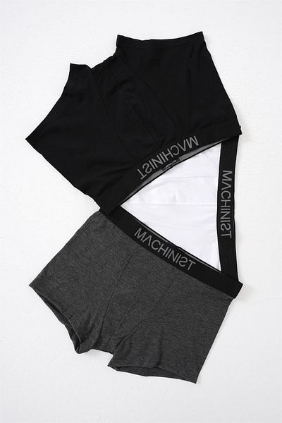 Machinist Men's Premium Flex 3-Piece Black-White-Anthracite Boxer