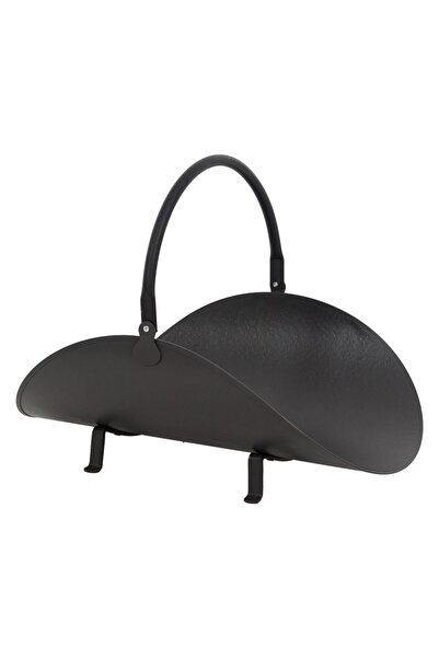 LUCKYHOMES Classıc Siyah Odun Kovası 59Cm Oval Ayaklı Sallanır Kulplu Şömine ...