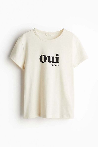 H&M Fitted cotton T-shirt