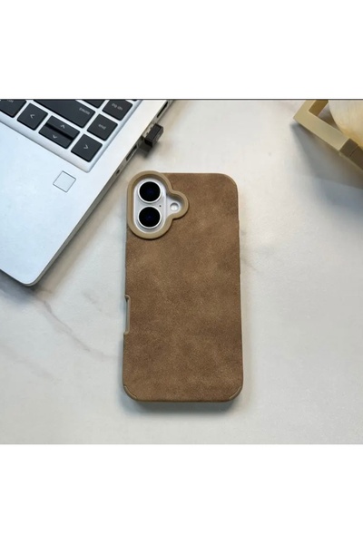 iPhone 16 Pro Kılıf Süet Deri Özellikli Lüks Özel Tasarım