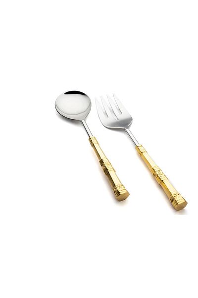Mikasa Moor Shay Gold 2-Piece Salad Serving Set