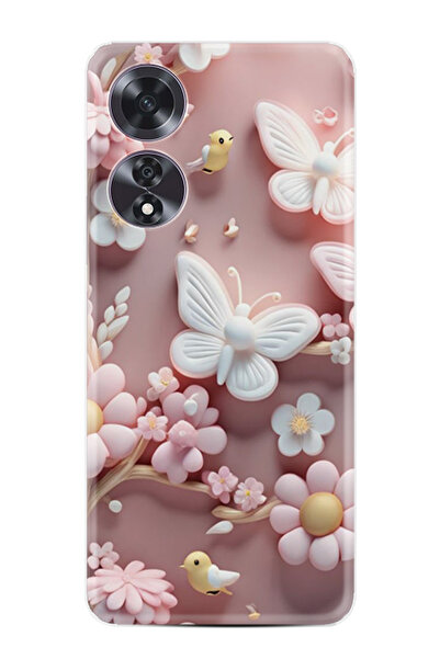 Kılıfland Oppo A60 Kılıf Boutique Baskılı Resimli Pembe Kelebekler Pcode -088