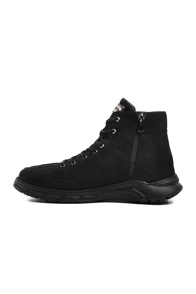 Pierre Cardin Μαύρα ανδρικά μποτάκια Nubuck