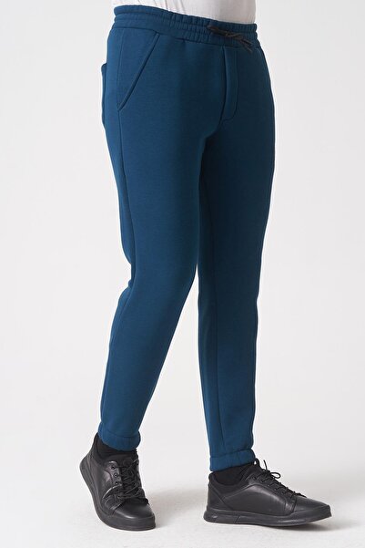 White Stone São Paulo 2424 Pamuklu Likralı Slim Fit Eşofman Altı Mavi