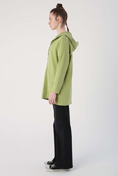 ALLDAY Відкрита зелена кофта на блискавці