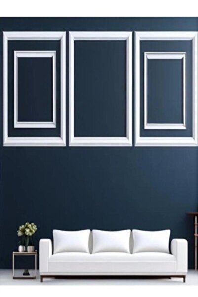 Renkli Duvarlar (EN 2.5 CM UZUNLUK 120 CM) 1 Adet Dekoratif Boyanabilir Poliüretan Duvar Çıtası Ofis Koridor Tablo