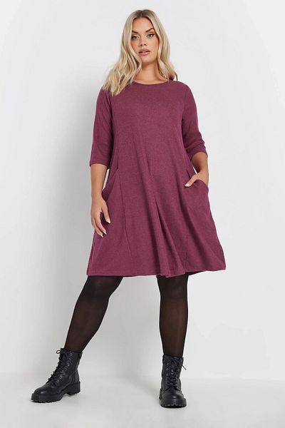 Stil Diva Plus Size Half Sleeve Crew Neck Asymmetrical Pocket Dress 303803