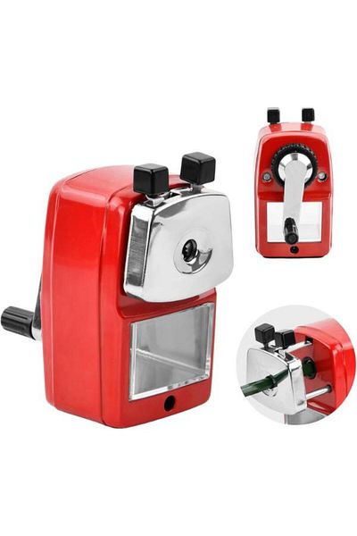 Mas 6732 Desk Type Large Arm Pencil Sharpener - Red